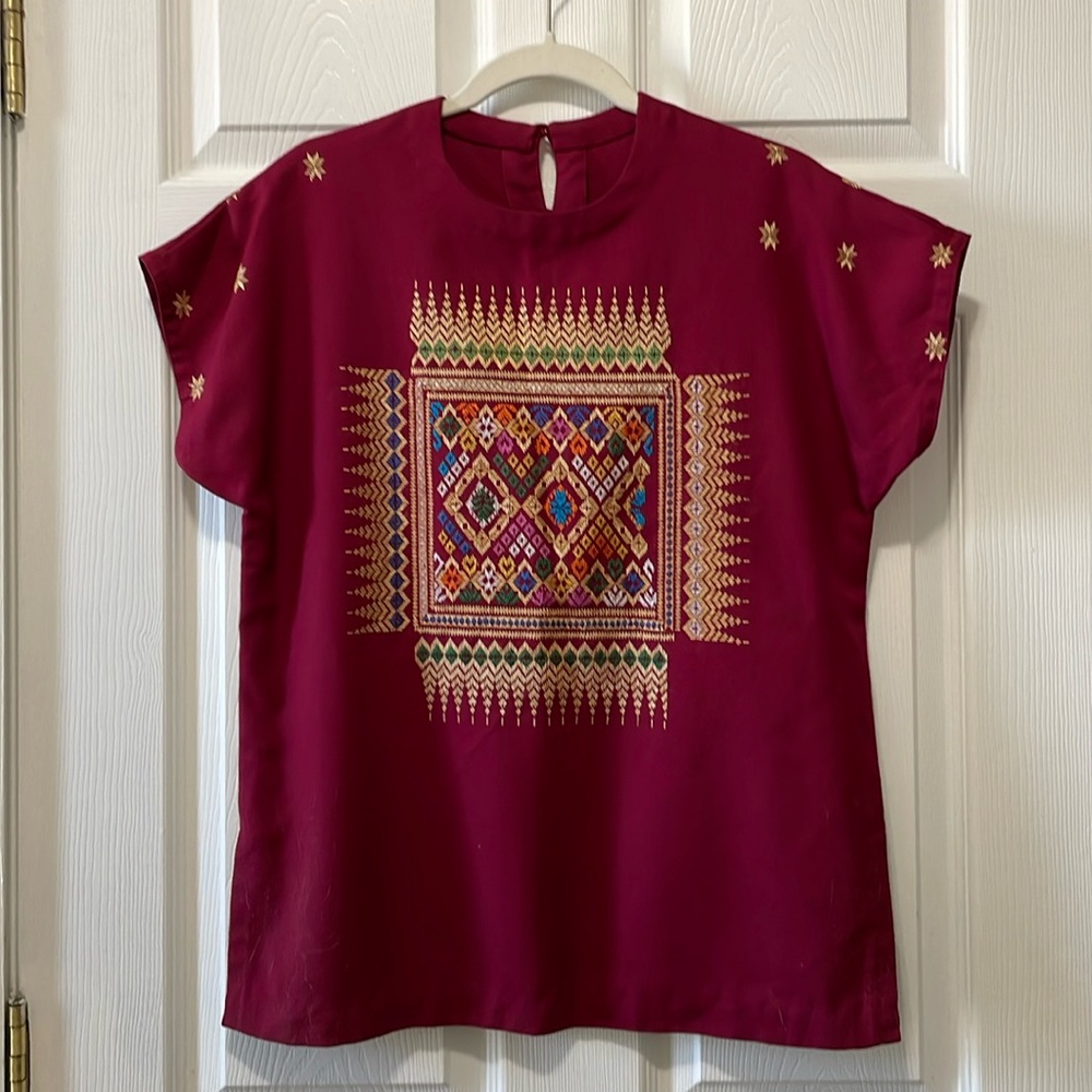 Vintage Hand Embroidered Tunic T-shirt